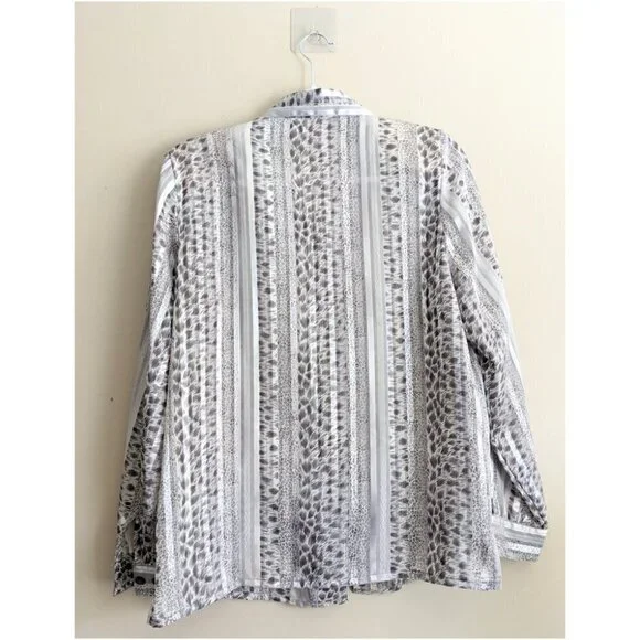 Vintage Alia Leopard Stripe Print Blouse - Picture 3 of 5